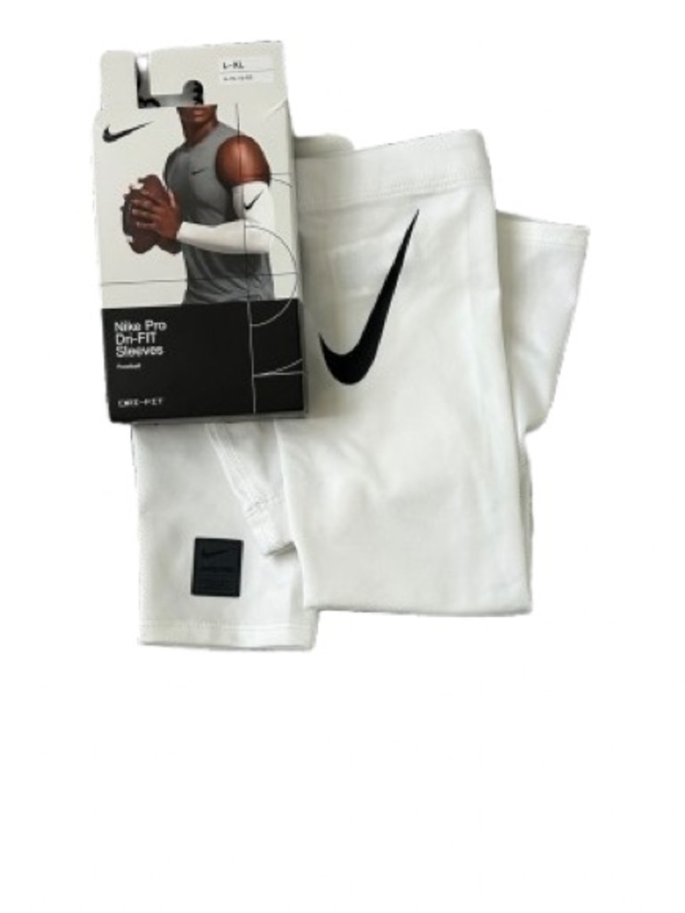 Nike White Dri-FIT Compression Arm Sleeves - L/XL - Picture 2 of 3